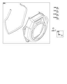 Blower Housing Group Diagram and Parts List for 261D05-0002-01 200000 - 399999 Briggs and Stratton Engine